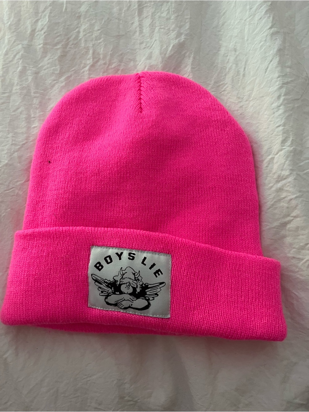 BOYS LIE Neon Pink Knit Beanie